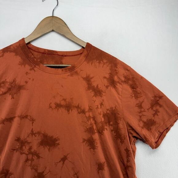Lululemon Shirt men's XL Orange The Fundamental Tie Dye Workout Training Gym - Picture 3 of 8